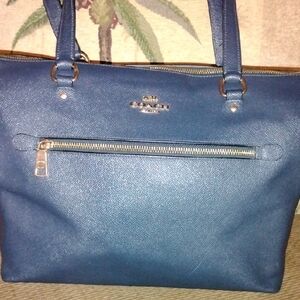 Coach Blue Leather XL Tote